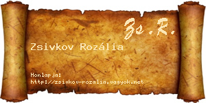Zsivkov Rozália névjegykártya