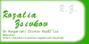 rozalia zsivkov business card